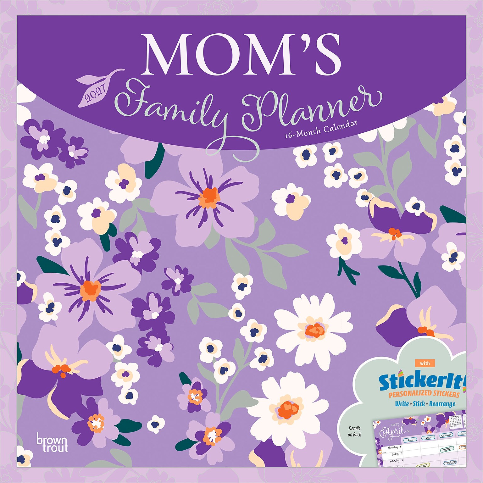 2027 BrownTrout Moms Family Planner 12 x 12 Monthly Wall Calendar (9798330712762)