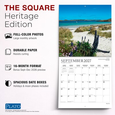 2027 BrownTrout Beaches 12" x 12" Monthly Wall Calendar (9798330713639)