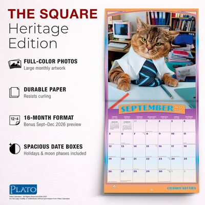 2027 BrownTrout Avanti Cranky Kitties 12" x 12" Monthly Wall Calendar (9798330712946)