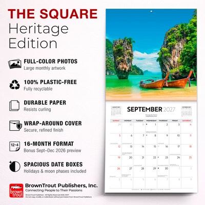 2027 BrownTrout I Love Travel 12" x 12" Monthly Wall Calendar (9347301107238)