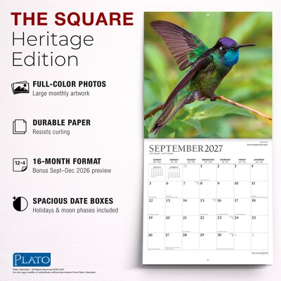 2027 BrownTrout Hummingbirds 12" x 12" Monthly Wall Calendar (9798330713684)