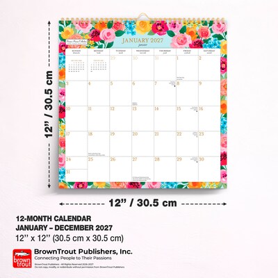 2027 BrownTrout Bonnie Marcus 12" x 12" Monthly Calendar (9798330715015)