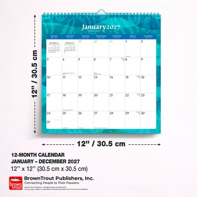 2027 BrownTrout Seaside Currents 12" x 12" Monthly Calendar (9798330712809)