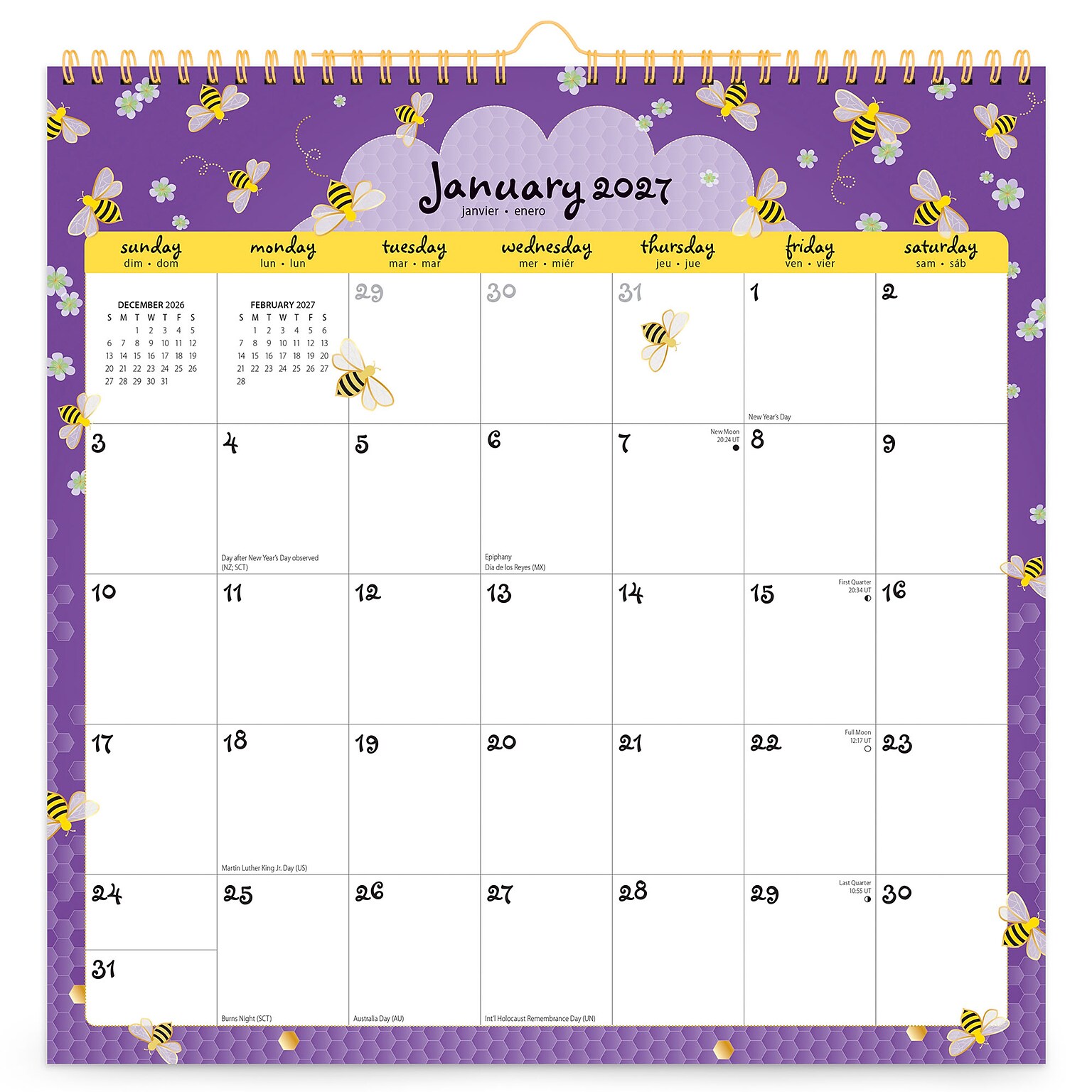 2027 BrownTrout Busy Bees 12 x 12 Monthly Calendar (9798330712786)