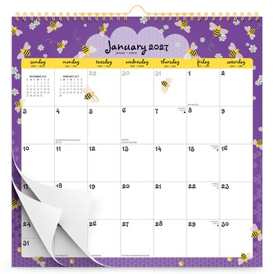 2027 BrownTrout Busy Bees 12 x 12 Monthly Calendar (9798330712786)