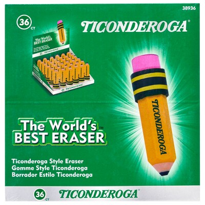 Ticonderoga Novelty Eraser, Assorted Colors, Bulk (X38936)