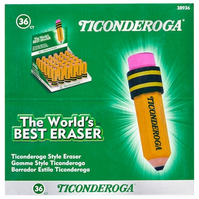 Ticonderoga Novelty Eraser, Assorted Colors, Bulk (X38936)