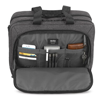 Solo New York Voyage Briefcase, Gray/Black (NOM301-10U4)