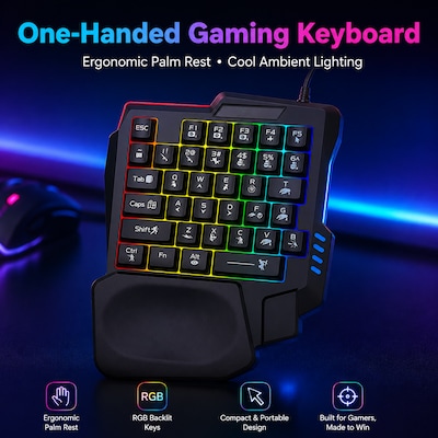 SaharaCase Ultima Wired Ergonomic Gaming Number Pad, Black (KB24)