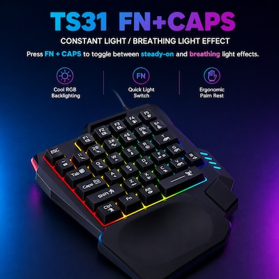 SaharaCase Ultima Wired Ergonomic Gaming Number Pad, Black (KB24)