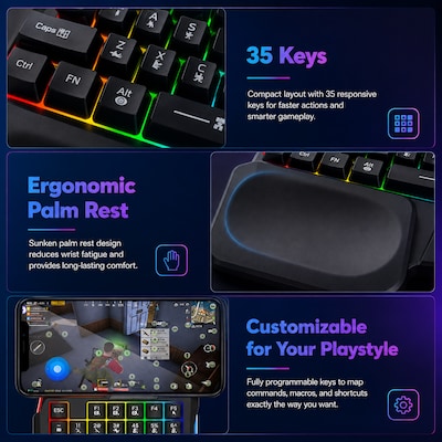 SaharaCase Ultima Wired Ergonomic Gaming Number Pad, Black (KB24)