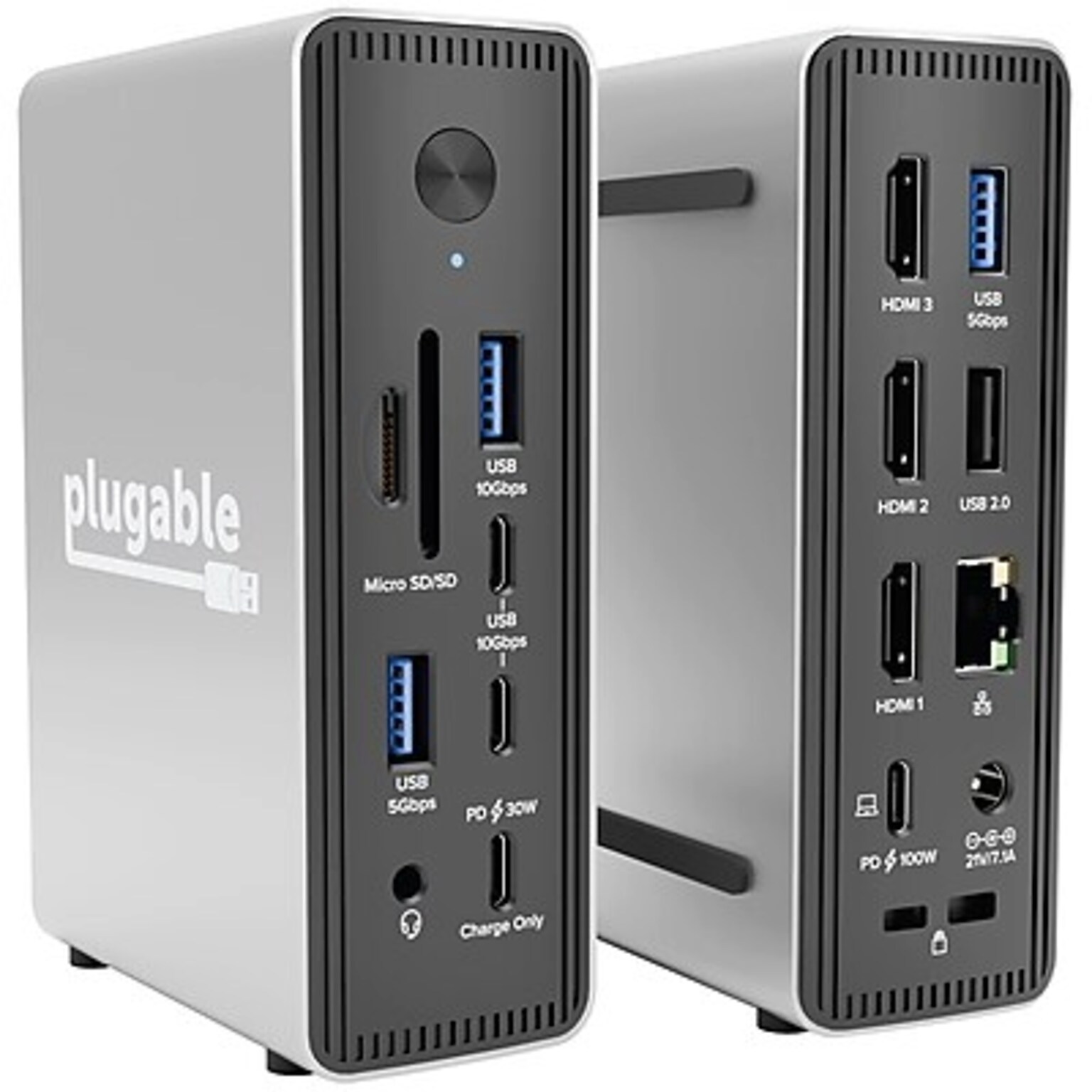 Plugable 15-in-1 USB-C MST Triple Display Docking Station with 2.5Gbps Ethernet and 100W Charging (UD-MSTH3)