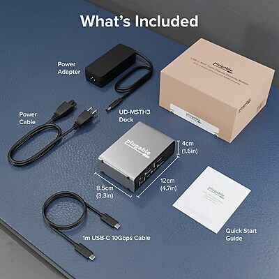 Plugable 15-in-1 USB-C MST Triple Display Docking Station with 2.5Gbps Ethernet and 100W Charging (UD-MSTH3)