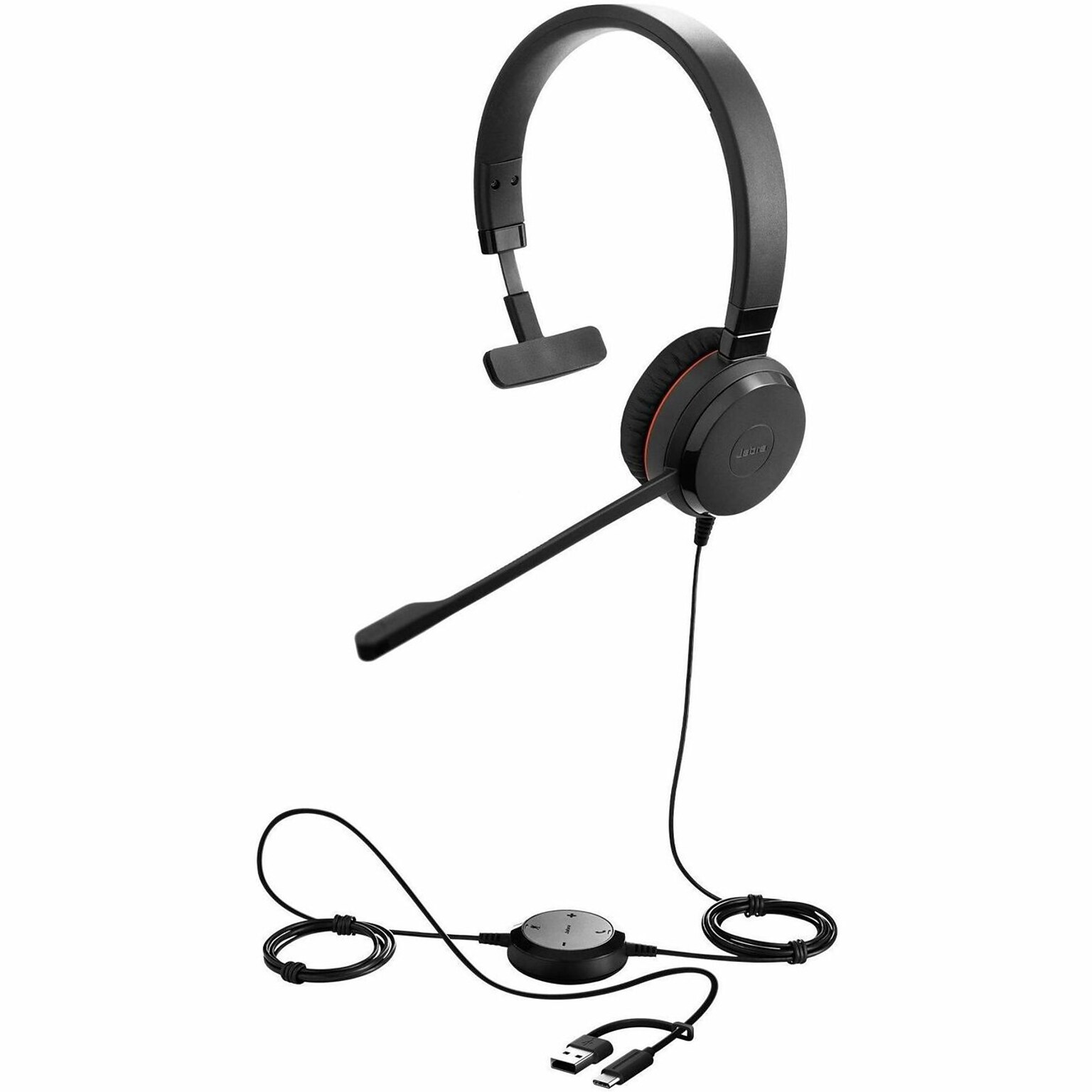 Jabra Evolve 20SE Noise Canceling Mono Computer On Ear Headset, USB-A/USB-C, MS Certified (4993-823-389-01)