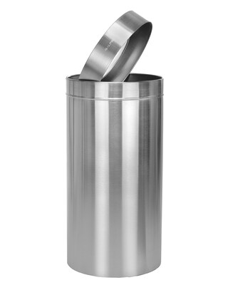 Alpine Industries Stainless Steel Trash Can with Open Lid, 27 Gallon, Silver (ALP475-27)