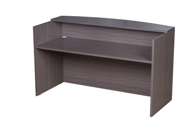 Boss Office Products L-Shaped Reception Desk, Driftwood (GROUPB-DW)