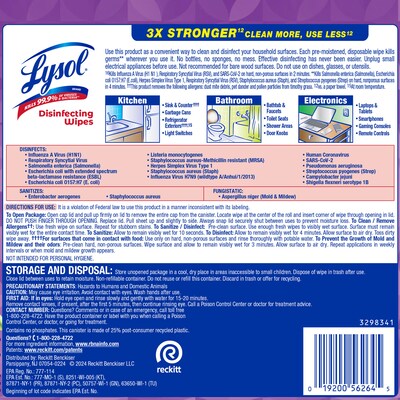 LYSOL Brand New Day Disinfecting Wipes, Lavender & Cotton Blossom Scent, 80 Wipes/Container (19200-56264)