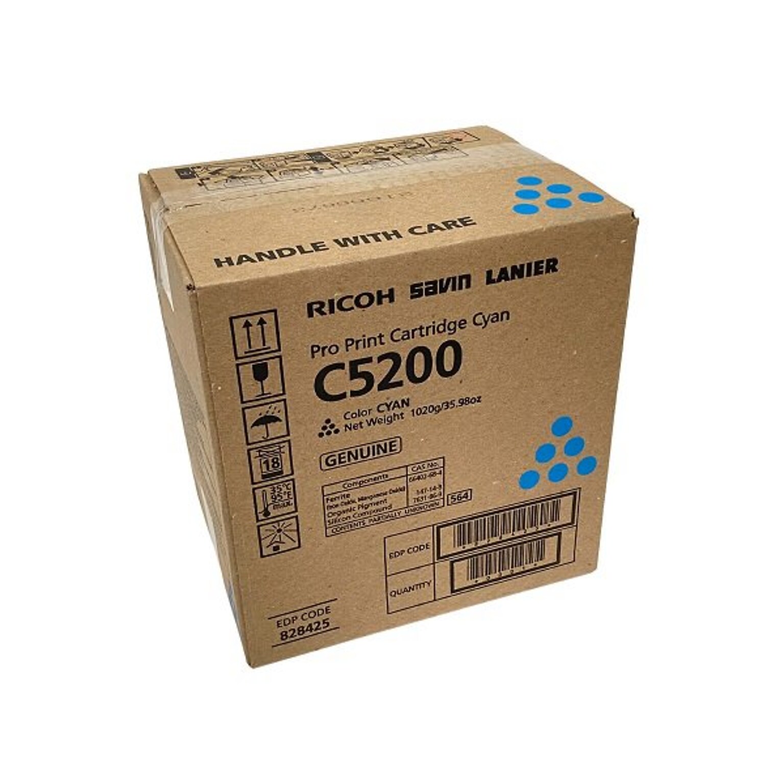 Ricoh 828425 Cyan Standard Yield Toner Cartridge, Up to 24,000 Pages