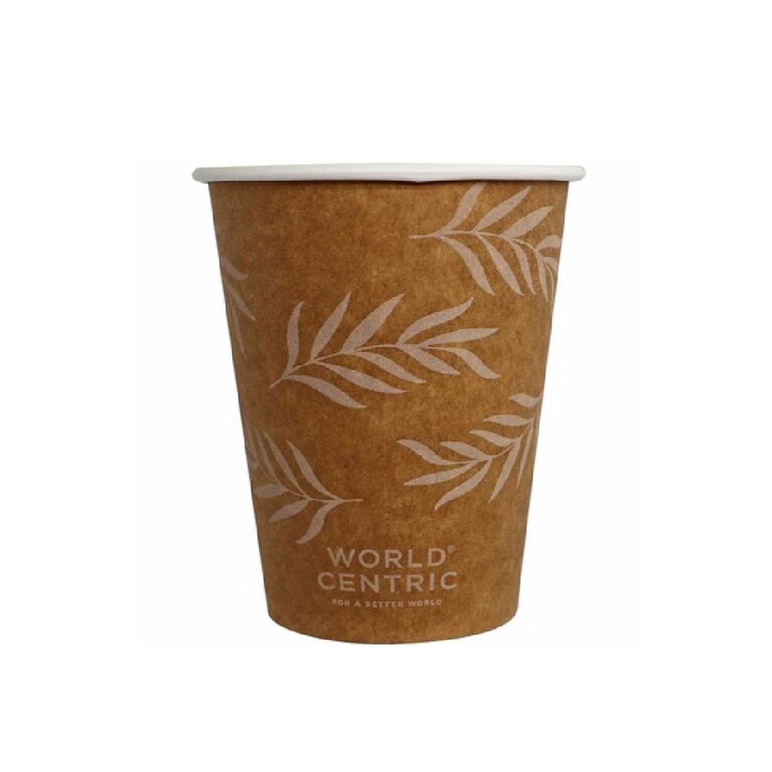 World Centric Compostable Hot Cups, 12 oz., Beige, 20 Cups/Pack (WORCURTPA12)
