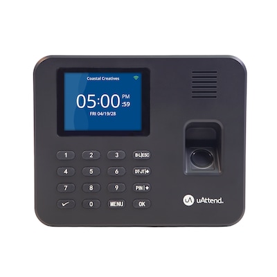 uAttend RE2000 Fingerprint Time Clock System, Black (RE2000)