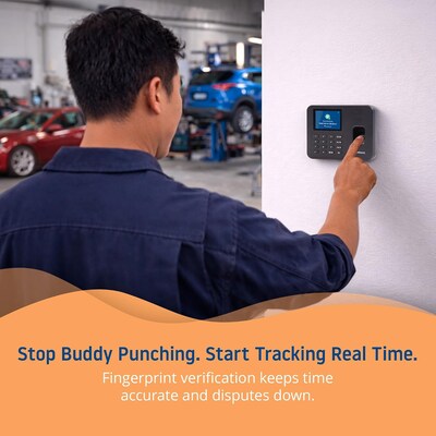 uAttend RE2000 Fingerprint Time Clock System, Black (RE2000)