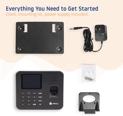 uAttend RE2000 Fingerprint Time Clock System, Black (RE2000)