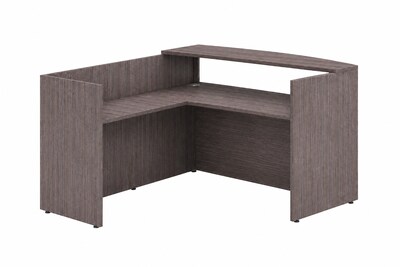 Boss Office Products 71 Frosted Reception Desk with Reversible Return, Driftwood (GROUPB-DW1)