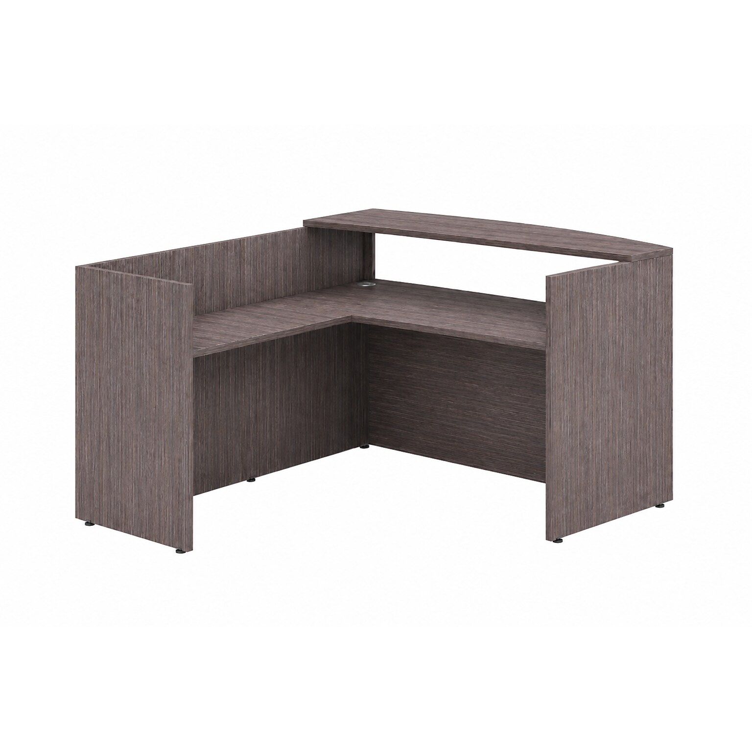 Boss Office Products 71 Frosted Reception Desk with Reversible Return, Driftwood (GROUPB-DW1)