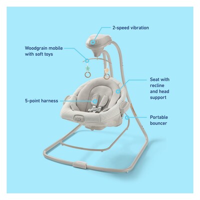 Graco DuetConnect LX Baby Swing and Bouncer, Wales (2231820)