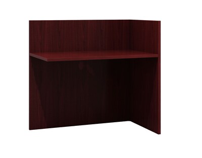 Boss Office Products 71" Reception Workstation with Pedestal, Mahogany (GROUPB-M)
