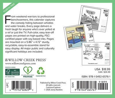2027 Willow Creek Sports Cartoon-A-Day by Jonny Hawkins 6.2 x 5.4 Day-to-Day Calendar (65761)