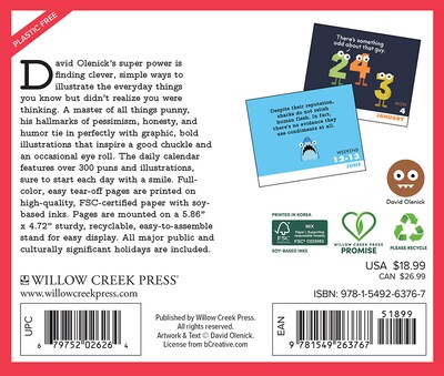 2027 Willow Creek The Art of David Olenick 6.2 x 5.4 Day-to-Day Calendar (63767)