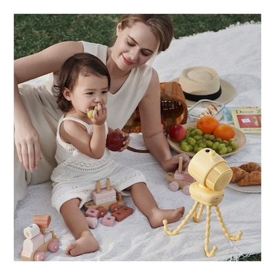 JisuLife Stroller Fan Life3-Quadpod, Yellow (FSL03EOYW)