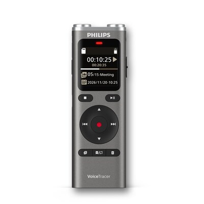 Philips VoiceTracer Series Digital Voice Recorder, 8GB, Silver (DVT2075)