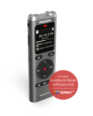 Philips VoiceTracer Series Digital Voice Recorder, 8GB, Silver (DVT2075)