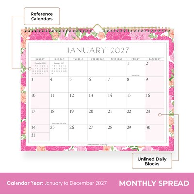 2027 Blue Sky Jessie James Decker Monthly Wall Calendar, Floral (162626)