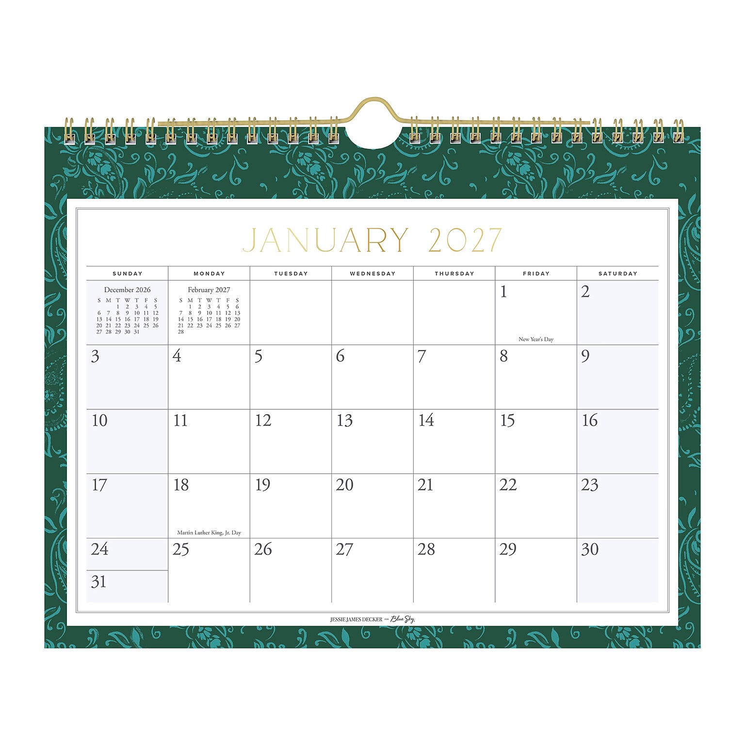 2027 Blue Sky Jessie James Decker Monthly Wall Calendar, Vanita Green (164167)