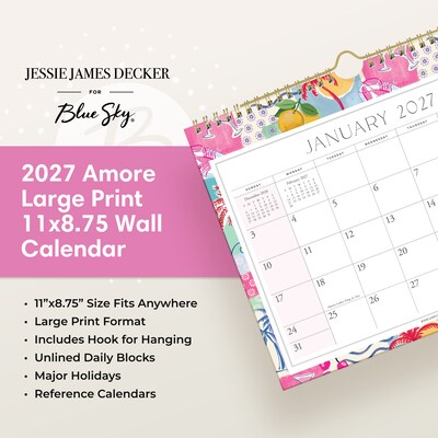2027 Blue Sky Jessie James Decker Monthly Wall Calendar, Amore (162628)