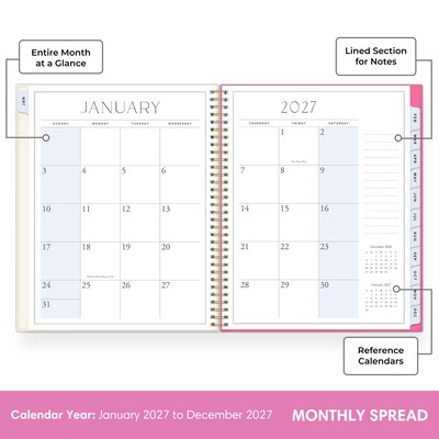 2027 Blue Sky Jessie James Decker 8.5" x 11" Calendar Year Weekly & Monthly Standard Planner Cover, Amore (164176)