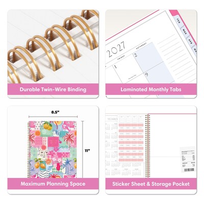 2027 Blue Sky Jessie James Decker 8.5" x 11" Calendar Year Weekly & Monthly Standard Planner Cover, Amore (164176)