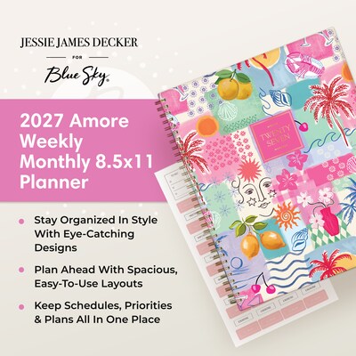2027 Blue Sky Jessie James Decker 8.5" x 11" Calendar Year Weekly & Monthly Standard Planner Cover, Amore (164176)