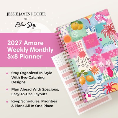 2027 Blue Sky Jessie James Decker 5" x 8" Calendar Year Weekly & Monthly Standard Planner Cover, Amore (164177)