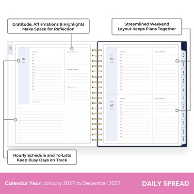 2027 Blue Sky Jessie James Decker 8 x 10 Calendar Year Daily Standard Planner Cover, Floral (164175)
