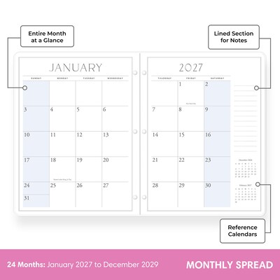 2027 Blue Sky Jessie James Decker 8.5 x 11 Calendar Year Monthly Standard Planner Cover, Floral (164170)