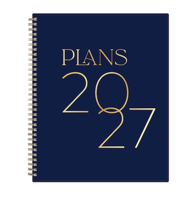 2027 Blue Sky Jessie James Decker 8.5 x 11 Calendar Year Weekly & Monthly Standard Planner Cover, Blue/Gold (164178)