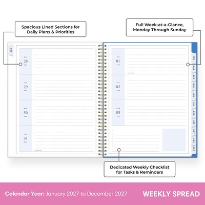 2027 Blue Sky Jessie James Decker 8.5 x 11 Calendar Year Weekly & Monthly Standard Planner Cover, Cowgirl Toile (162631)