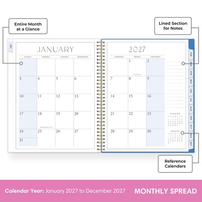 2027 Blue Sky Jessie James Decker 8.5" x 11" Calendar Year Weekly & Monthly Standard Planner Cover, Cowgirl Toile (162631)