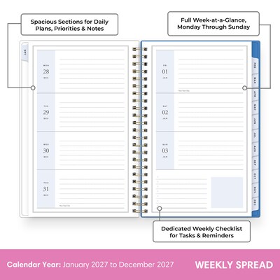 2027 Blue Sky Jessie James Decker 5 x 8 Calendar Year Weekly & Monthly Standard Planner Cover, Cowgirl Toile (162632)