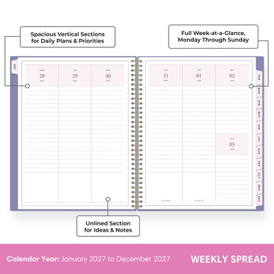 2027 Blue Sky Jessie James Decker 8.5 x 11 Calendar Year Weekly & Monthly Standard Planner Cover, Mystic Violet (162635)