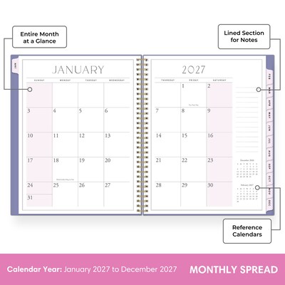 2027 Blue Sky Jessie James Decker 8.5" x 11" Calendar Year Weekly & Monthly Standard Planner Cover, Mystic Violet (162635)